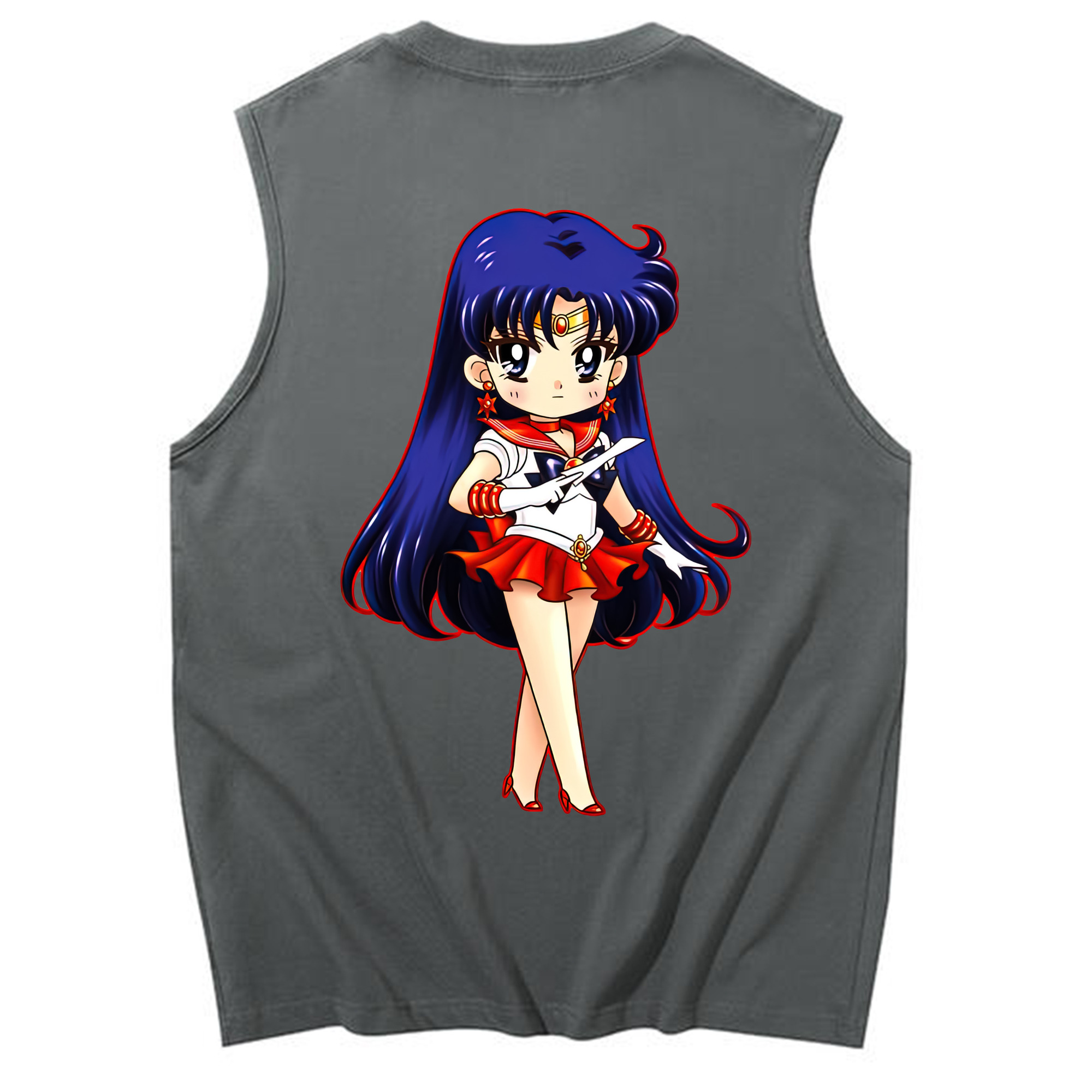 （画像用） 美少女戦士セーラームーン 火野レイ ひの レイ Sailor Moon Hino Rei （セーラーマーズ,Sailor Mars） コットン100％タンクトップ（背面プリント）